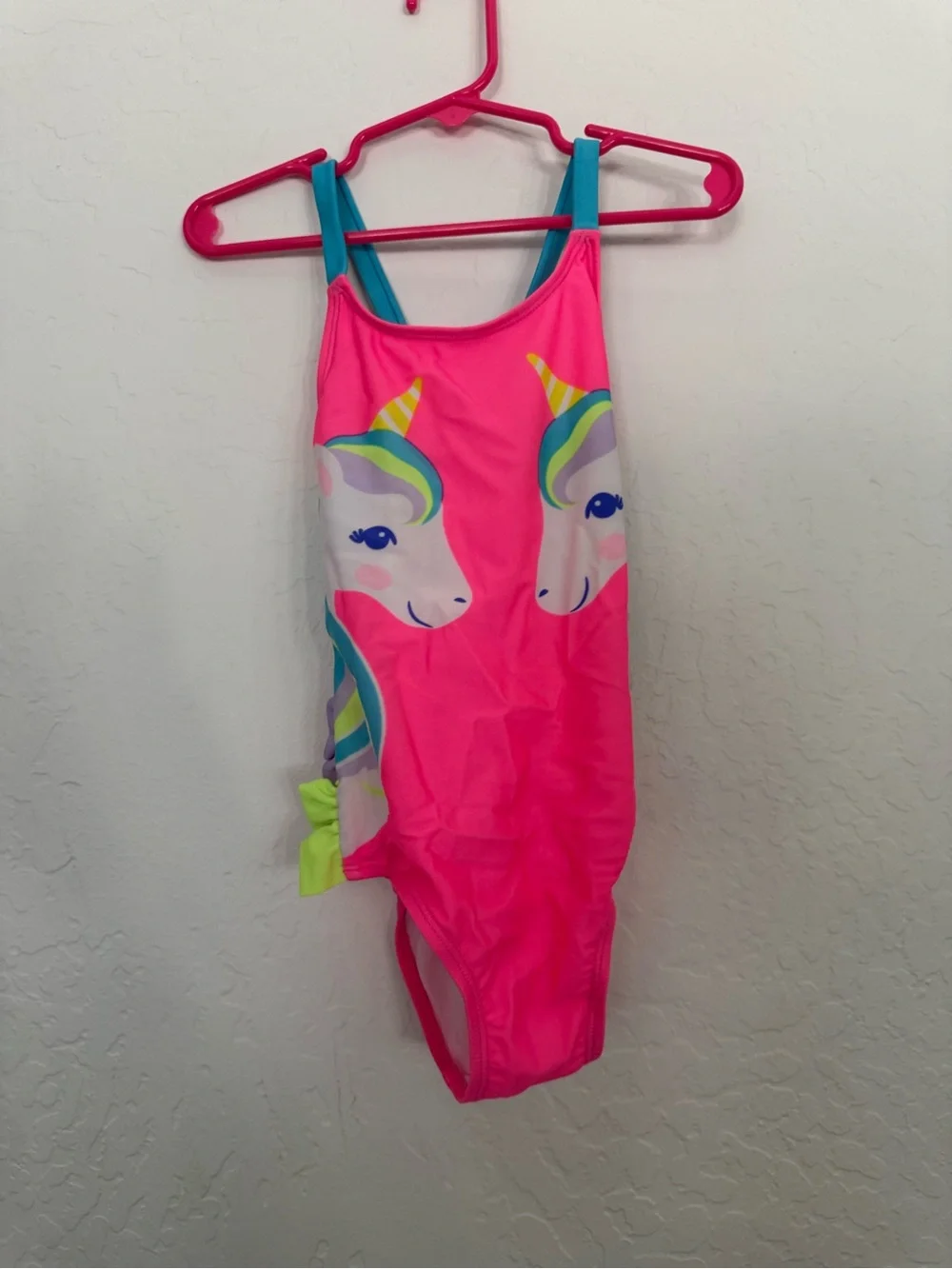 wonder nation Pink and Teal Girls One-Piece Swimsuit